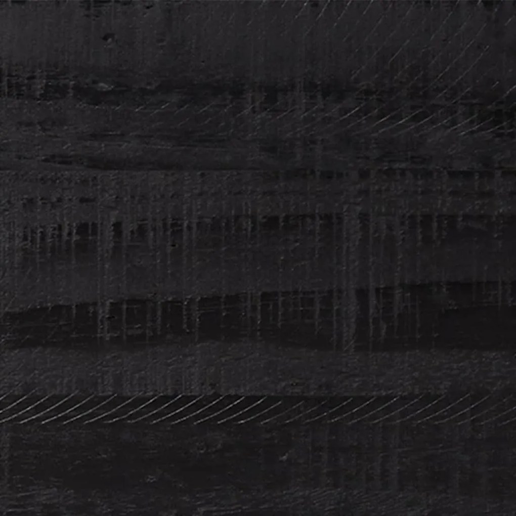 fekete tömör újrahasznosított fenyőfa TV-szekrény 90x30x40 cm