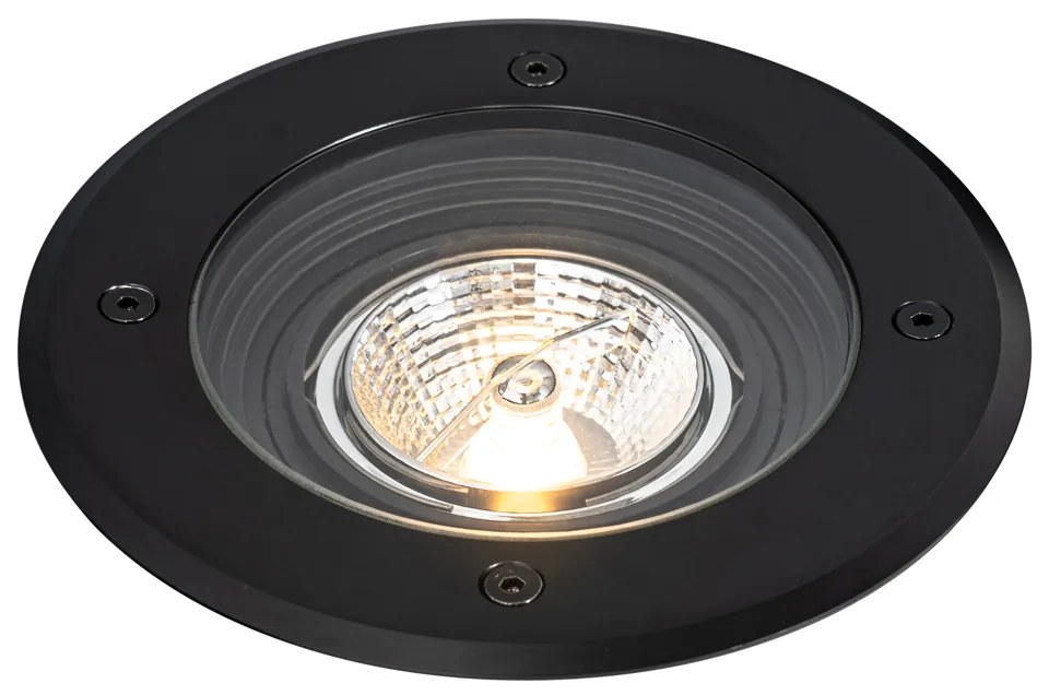 6 db modern kültéri talajszpot lámpa fekete AR70 állítható IP65 - Delux