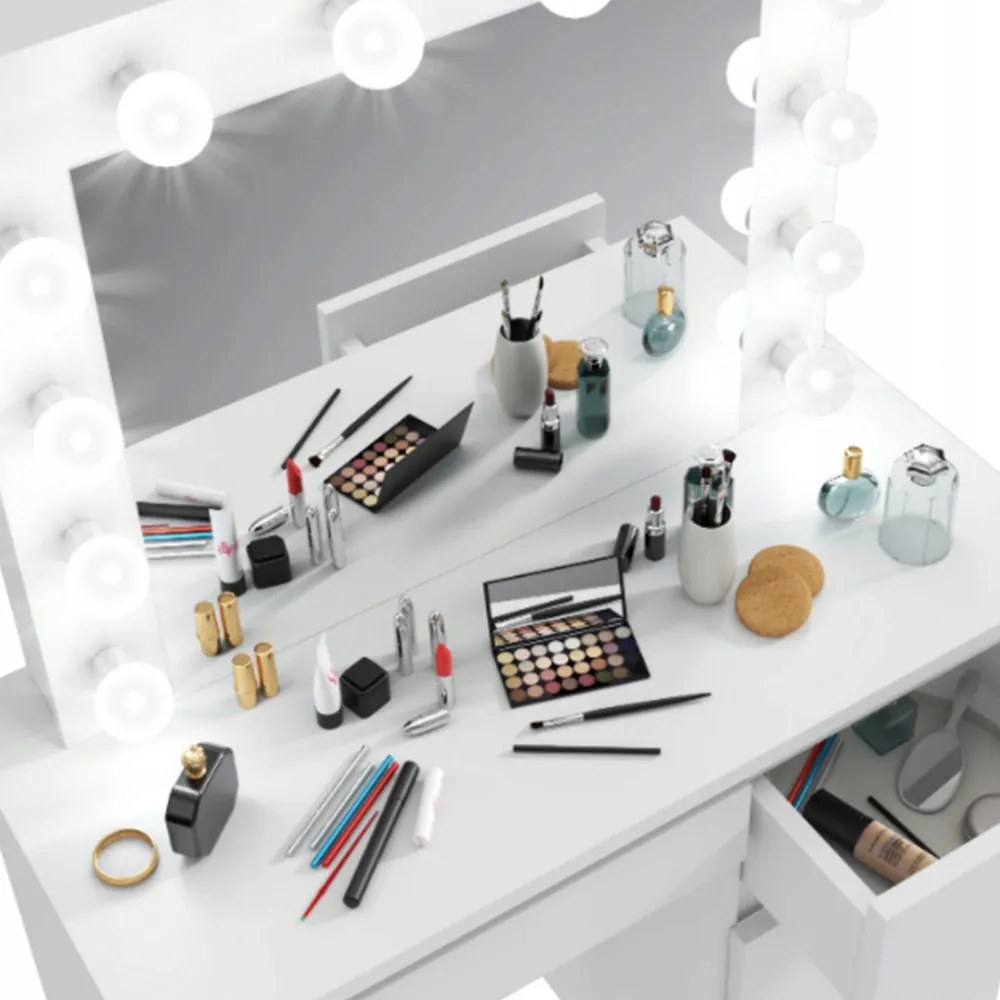 Barcelona fésülködő asztal, fehér