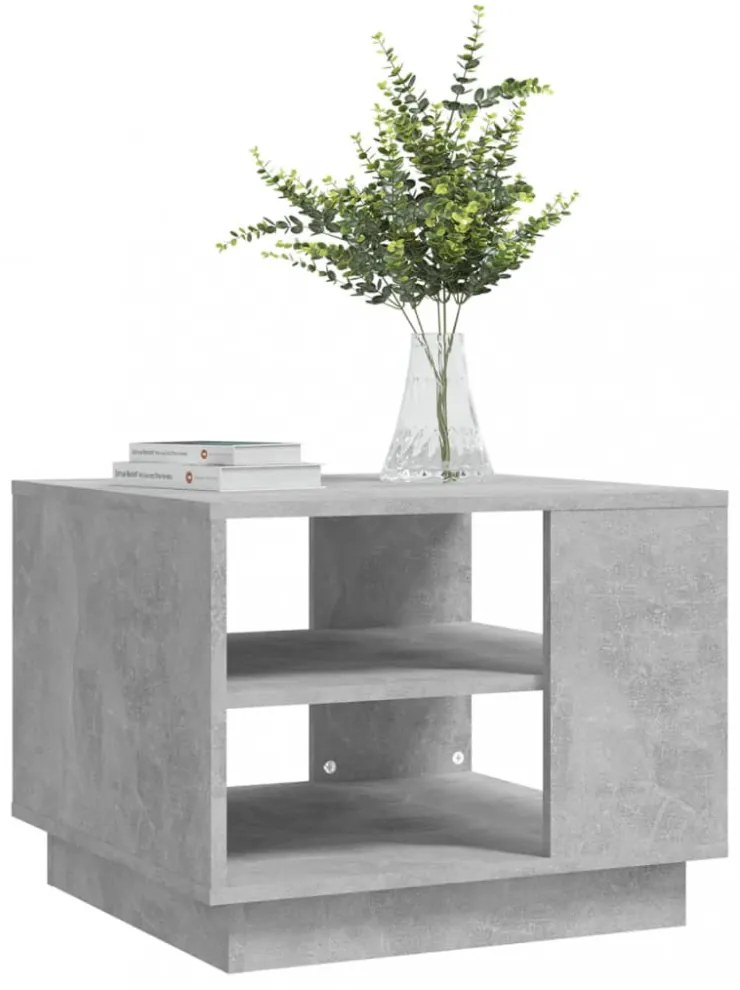 betonszürke szerelt fa dohányzóasztal 55x55x43 cm