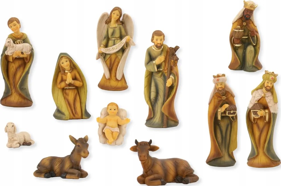Gyönyörű Betlehem figurák Fa Megjelenés 11 elem max. 9cm magas