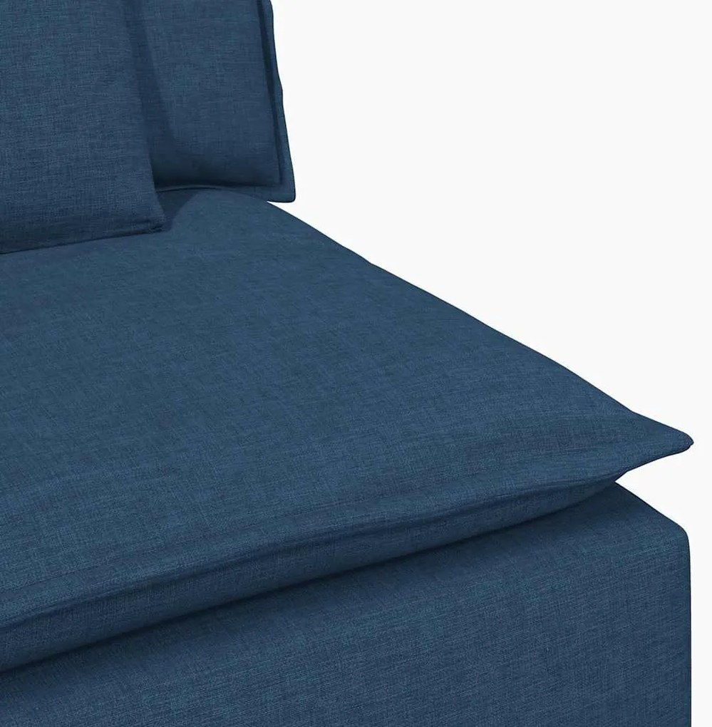 kék moduláris kanapé karfás végmodul párnákkal 100 cm
