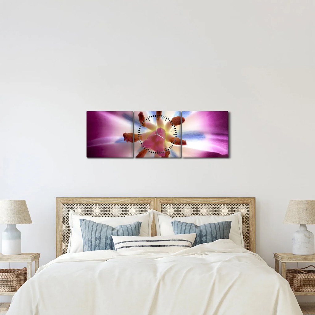 Kép - Tulipán virág részletesen (órával) (90x30 cm)