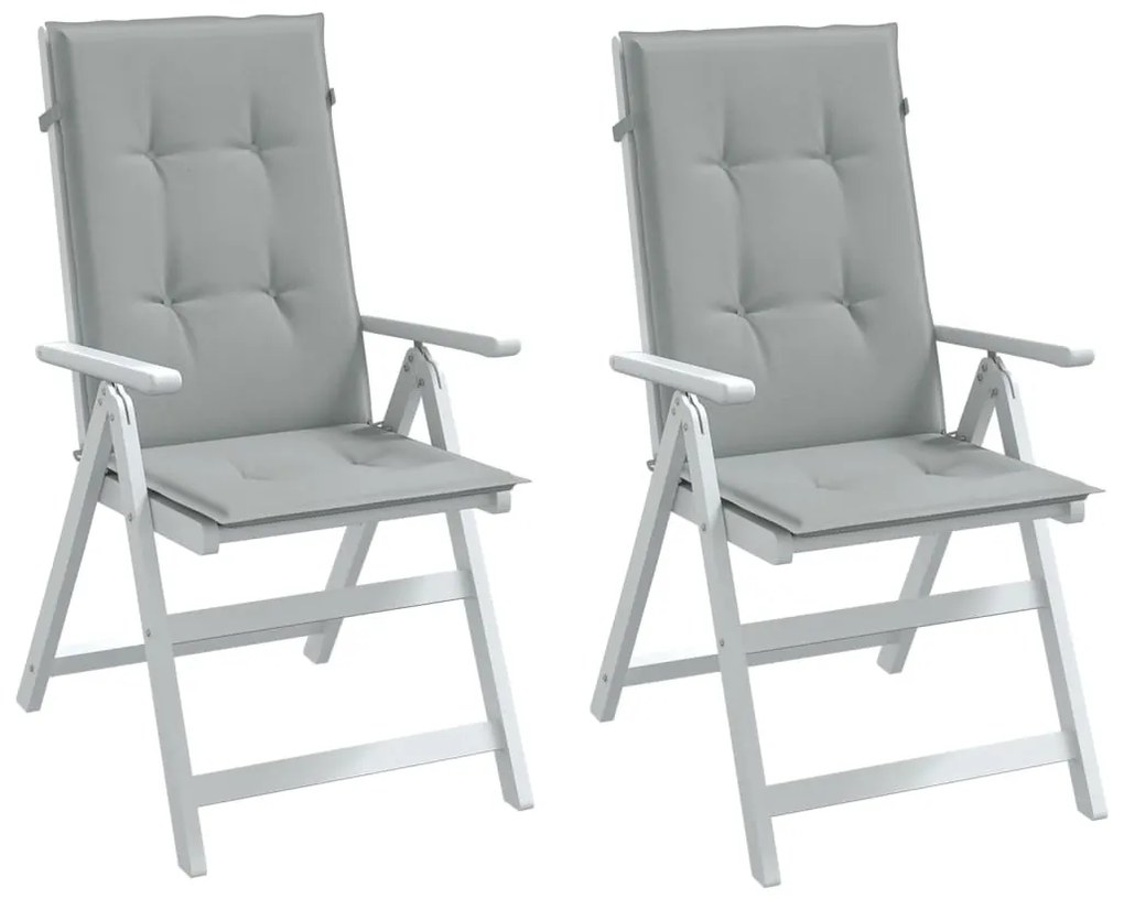 2 db világosszürke szövet magas háttámlájú székpárna 120x50x5cm