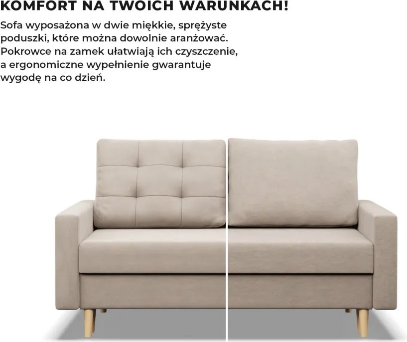 Etna kanapé, bársony, bonell töltet, bézs