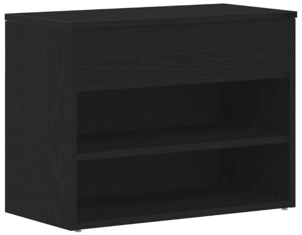 vidaXL Ülőpad Fekete Tölgy 60x30x45 cm Műanyag