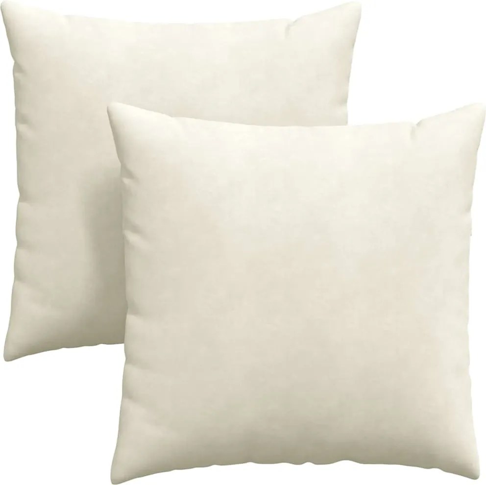 vidaXL Kanapé párnák 2 pcs Krém 60 x 60 cm Bársonyos szövet