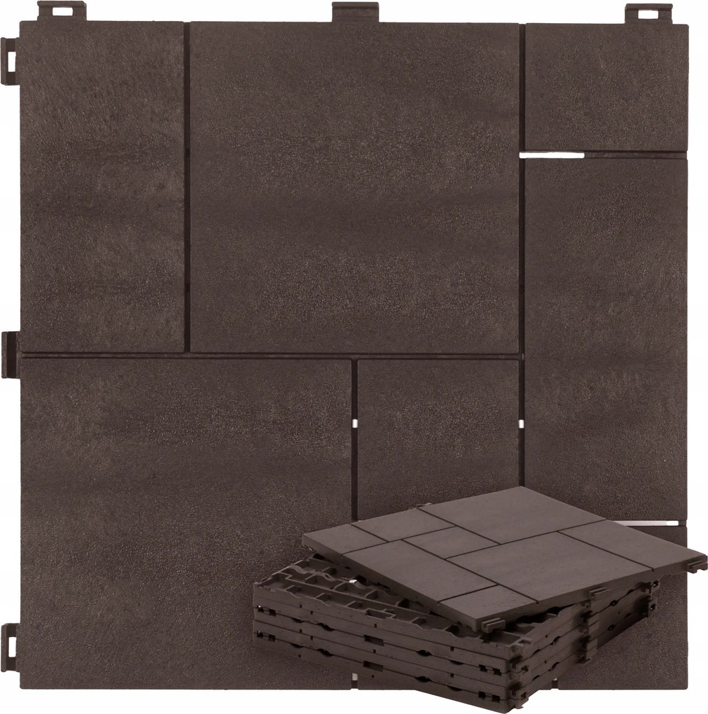 Terasz pad terasz csempe 6db 0,55 m2 méret 30x30cm macskakő barna