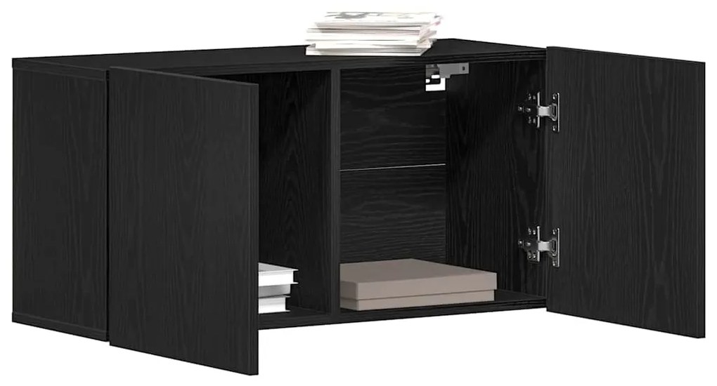 fekete tölgyfa TV-szekrény 80 x 30 x 41 cm