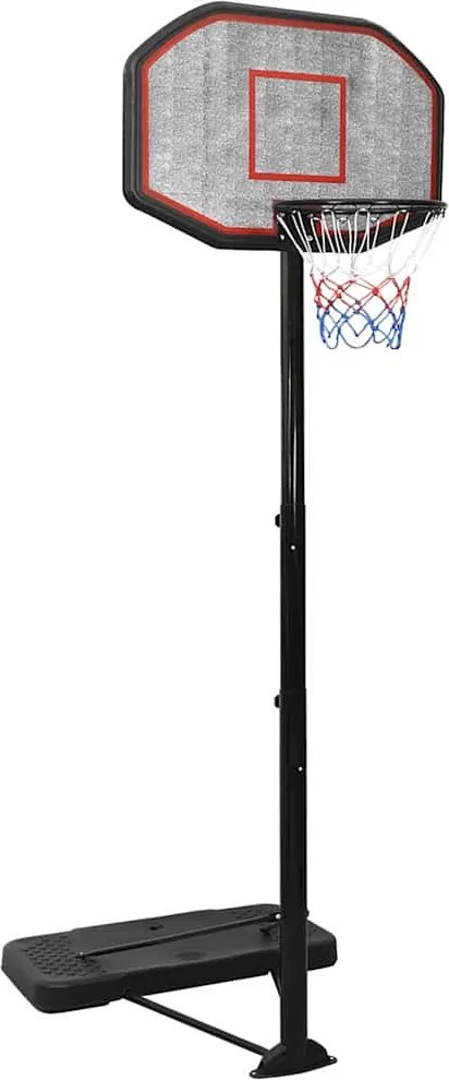 vidaXL fekete polietilén kosárlabda állvány 258-363 cm