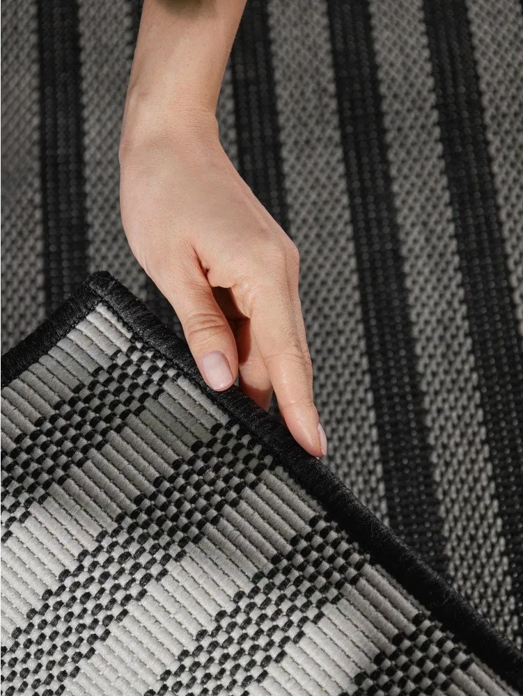 Fekete-krémszínű kültéri-beltéri szőnyeg 160x230 cm Haringey Linley – Ted Baker