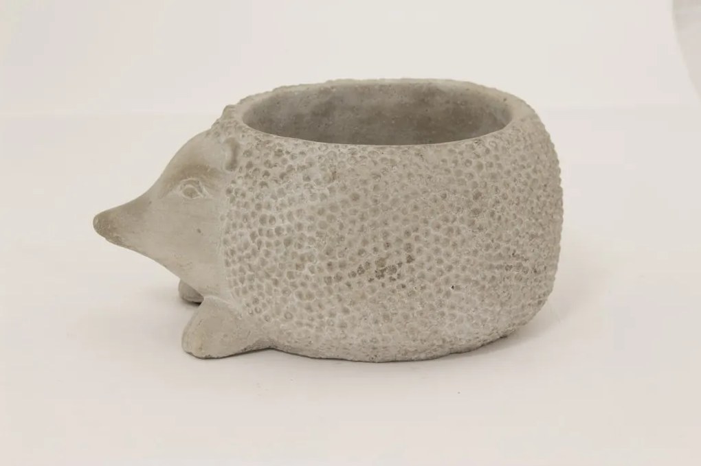 Cyrus design szürke süni formájú virágtartó kaspó 8,5x18,5x14cm