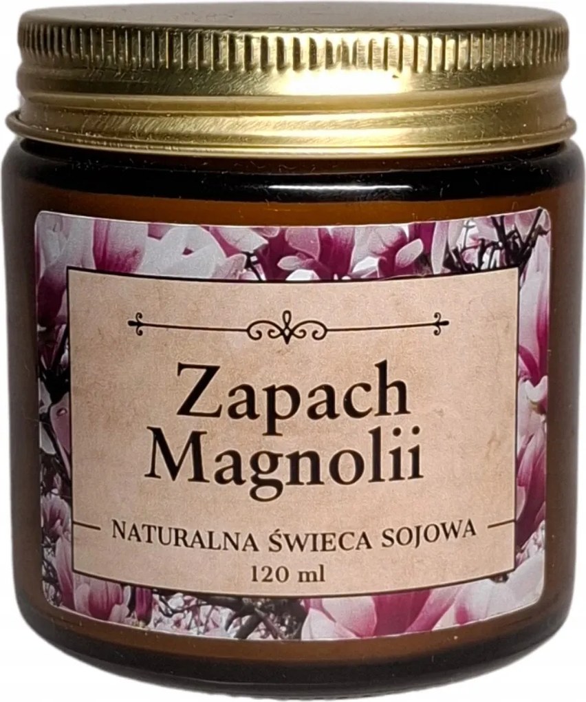 Szója illatgyertya 120 ml Magnólia fa kanóc kézzel készített