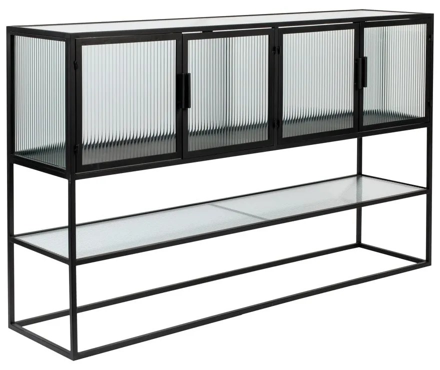 Fekete fém tálalószekrény 150x90 cm Boli – Dutchbone