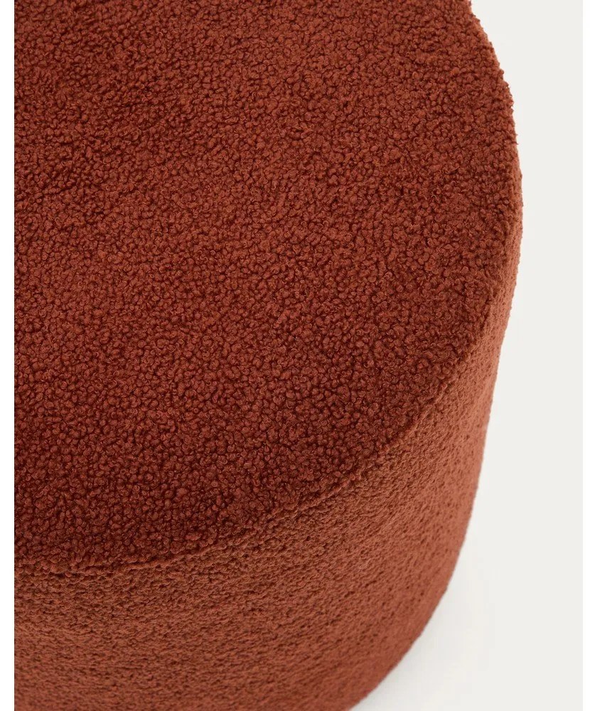 Terrakotta színű buklé puff Kaeli – Kave Home
