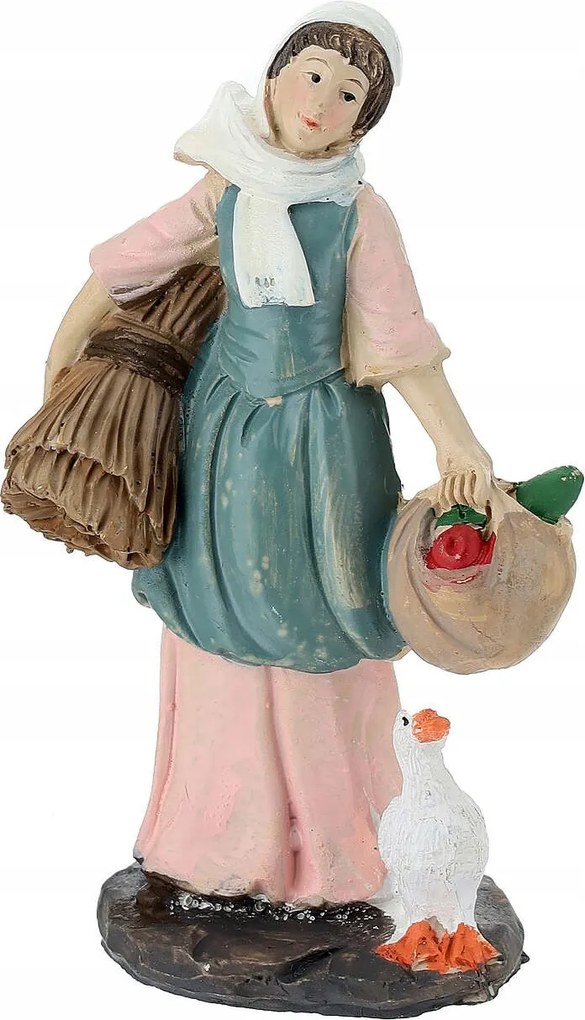 Betlehem figura "Háziasszony libával és szénával" 10-11cm magas figurákhoz