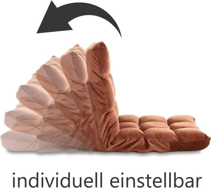 Összecsukható padlószék 60 x 52 x 53 cm barna