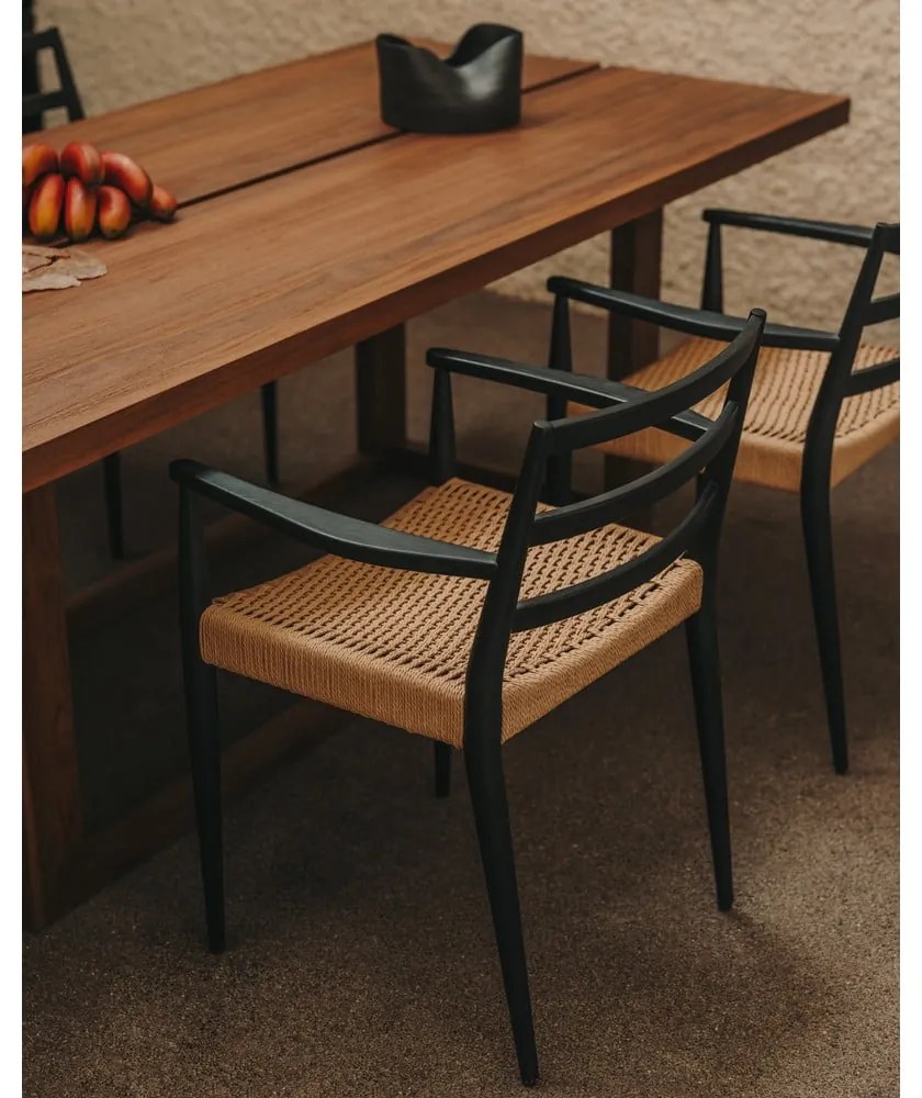 Fekete-natúr színű tölgyfa étkezőszék szett 2 db-os Analy – Kave Home