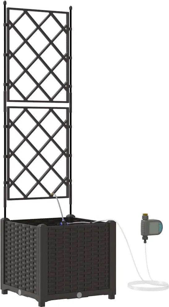 vidaXL Kerti cserép Barna 40 x 40 x 142 cm Acél