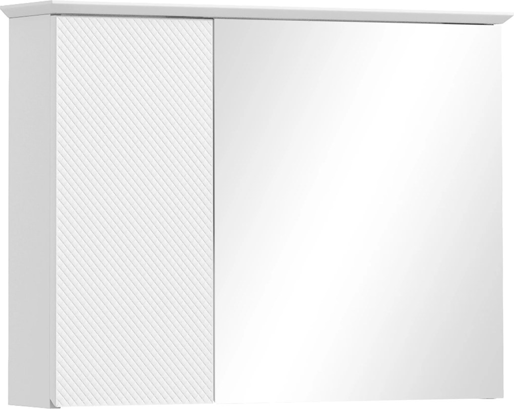 HOMCOM Fürdőszobai Szekrény Tükörrel - Modern Tükörszekrény Állítható Polcokkal, Fürdőszobai Bútor 65x15x49 cm Fehér | Aosom
