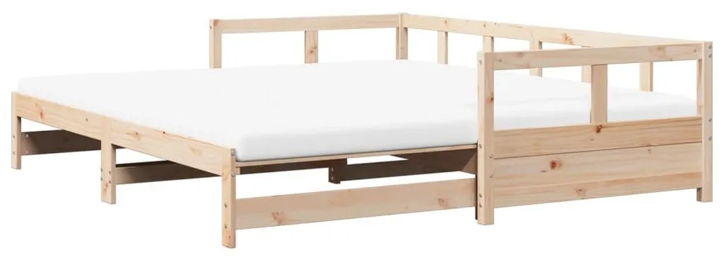 tömör fenyőfa kihúzható kanapéágy matracokkal 80 x 200 cm