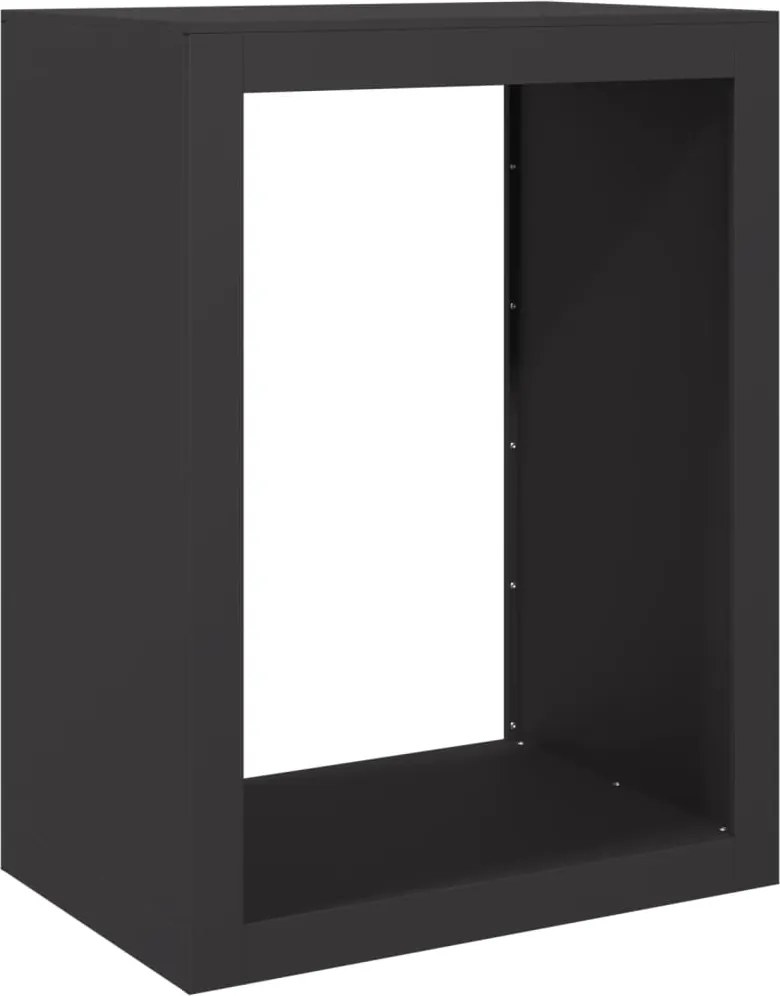 vidaXL fekete acél tűzifatároló 60 x 40 x 80 cm