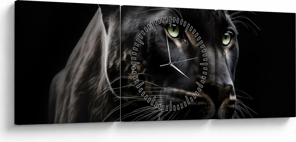 Kép - Fekete Párduc (órával) (90x30 cm)
