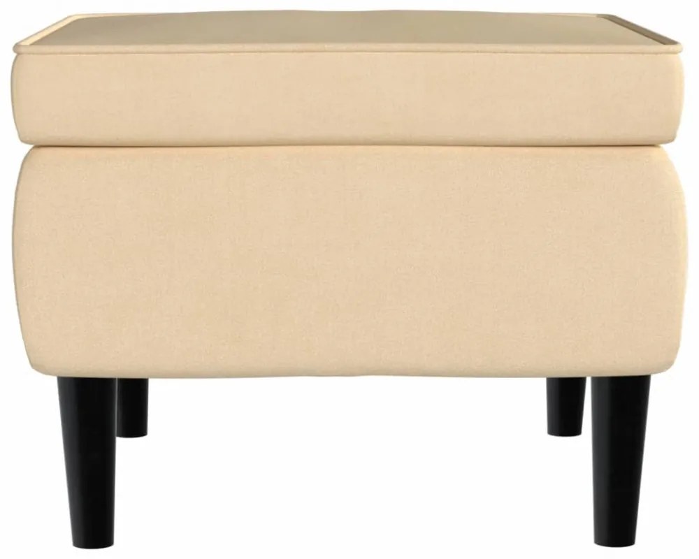 krémszínű bársony zsámoly falábakkal