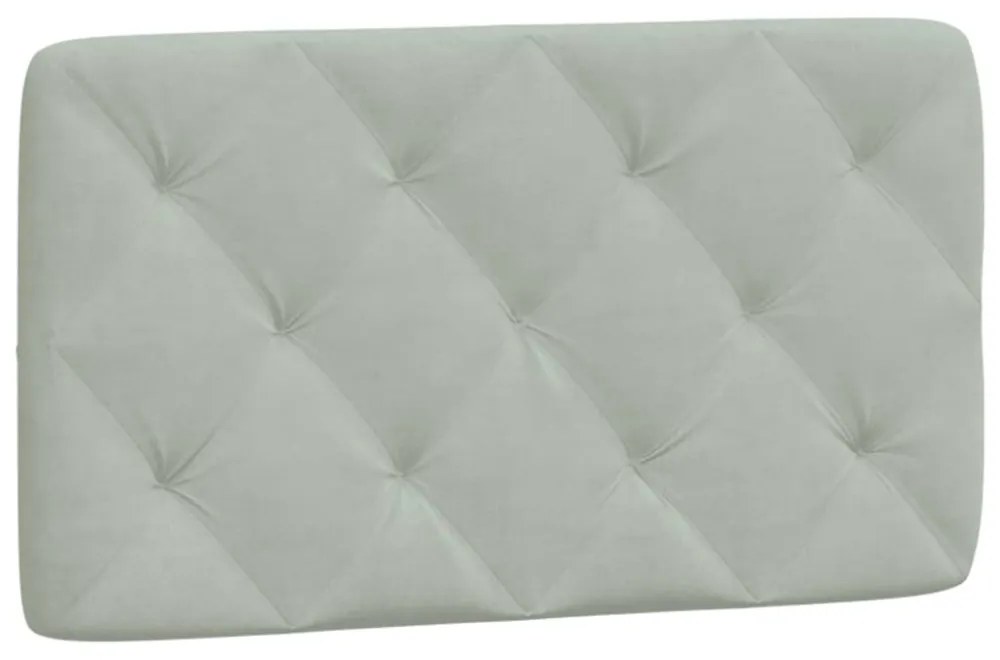 világosszürke bársony ágykeret LED-ekkel matrac nélkül 90 x 200 cm