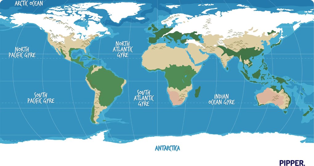 PIPPER. Öntapadós textiltapéta " Gyerek világtérkép"