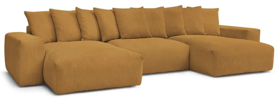 Mustársárga kordbársony sarokkanapé Voltaire – Bobochic Paris