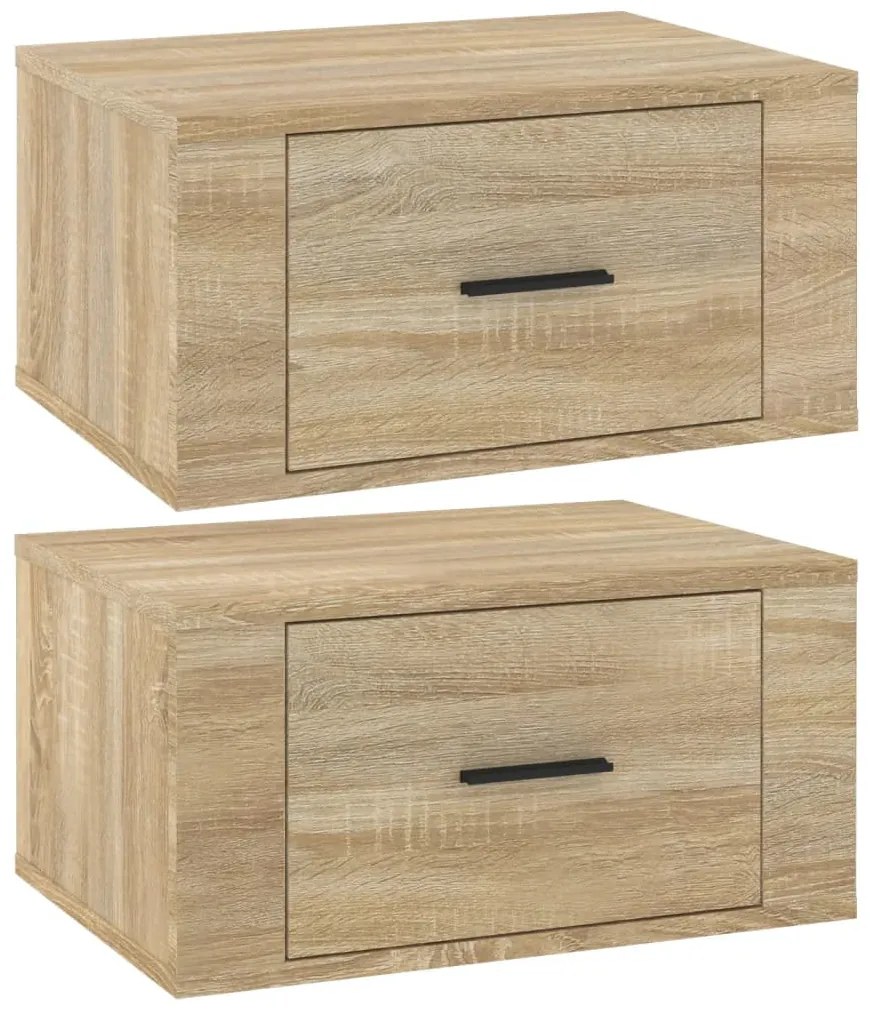 2 db sonoma tölgy falra szerelhető éjjeliszekrény 50x36x25 cm
