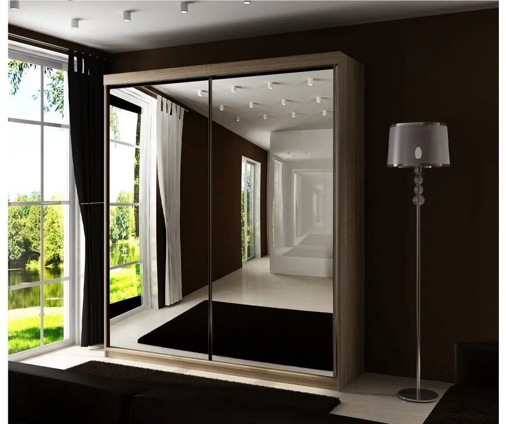 TALIA 21 tolóajtós szekrény, 100x200x62, sonoma tölgy