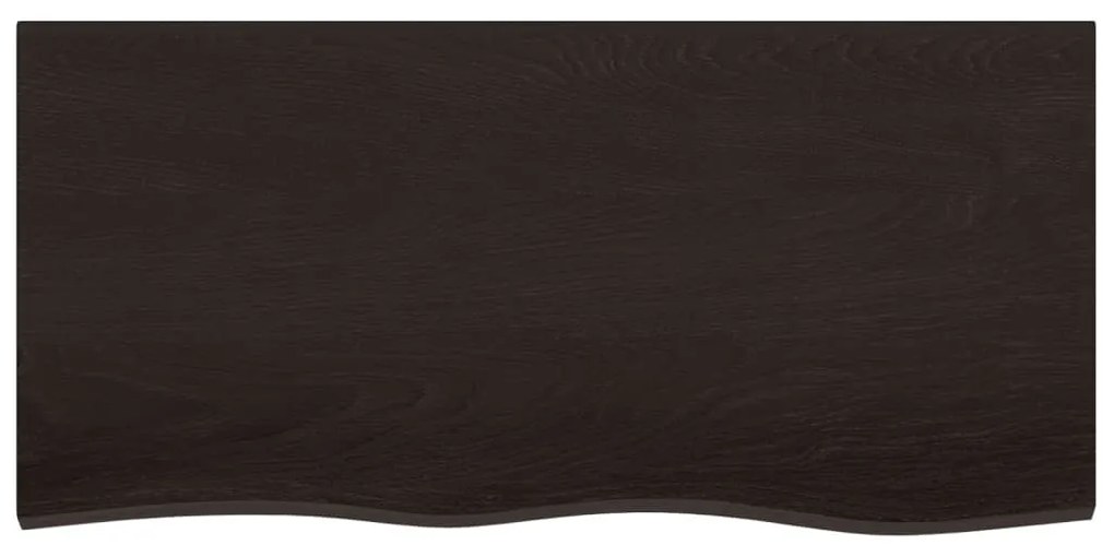 sötétbarna kezelt tömör tölgyfa asztallap 100x50x2 cm