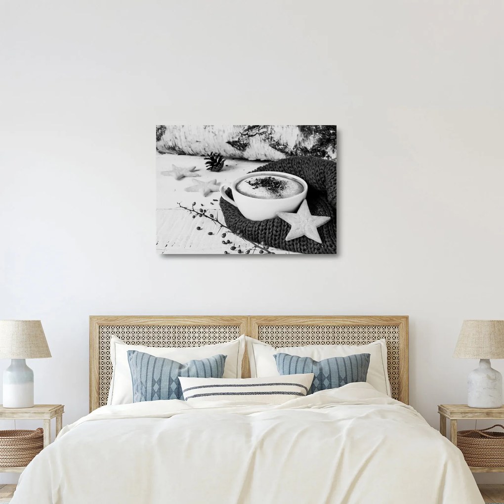 Üveg kép - Téli cappuccino (70x50 cm)