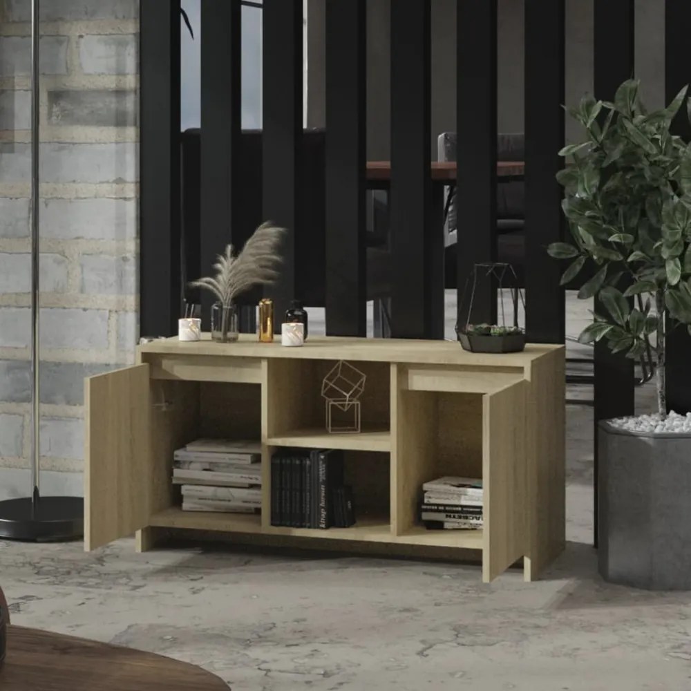 sonoma tölgy színű szerelt fa TV-szekrény 102 x 36 x 50 cm