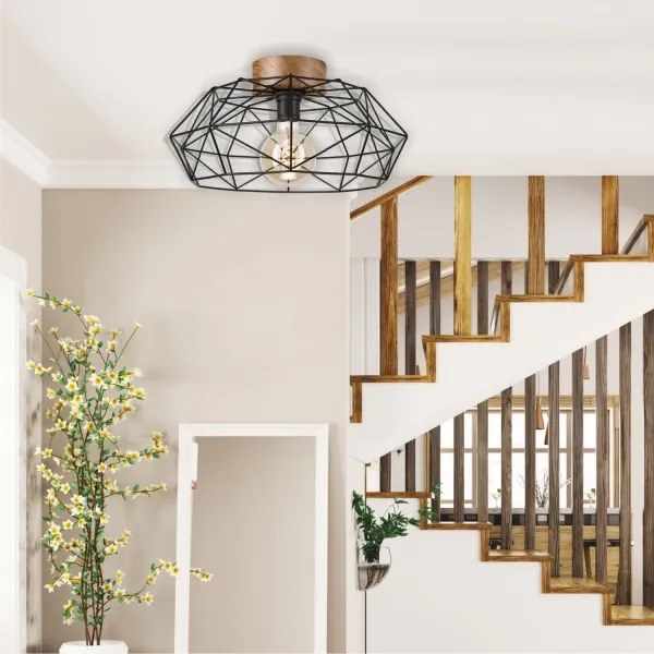 Brilagi - Mennyezeti lámpa WOODY BASKET 1xE27/60W/230V tölgy