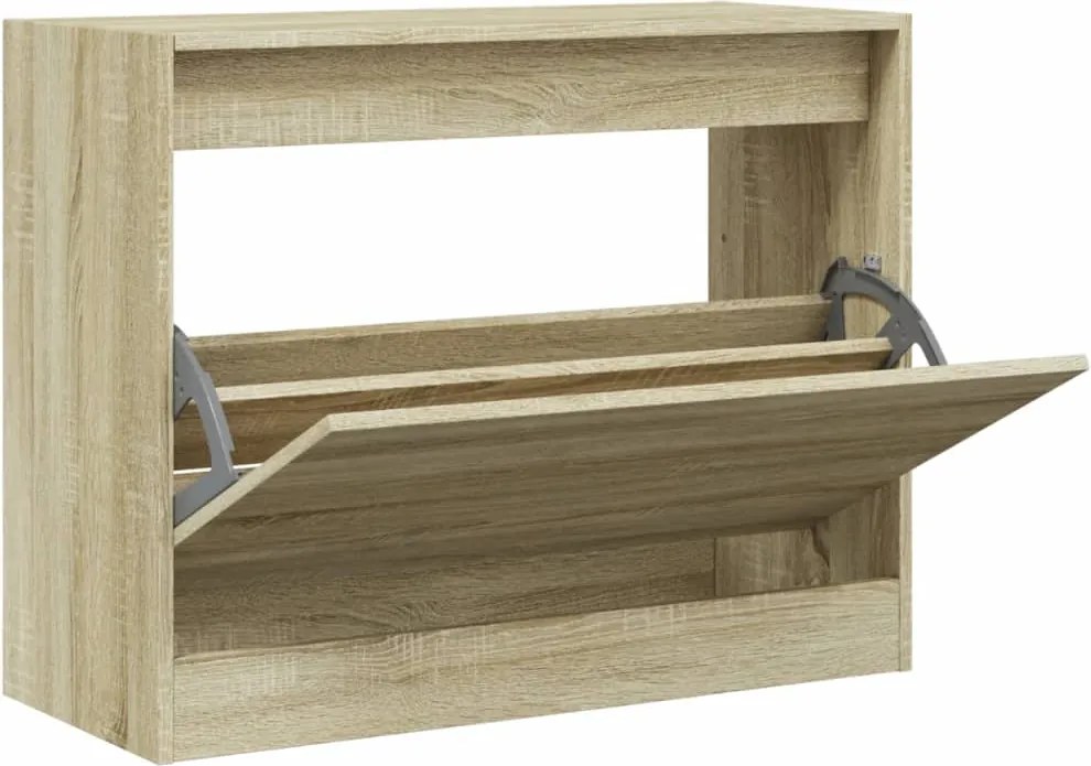 vidaXL sonoma tölgy színű szerelt fa cipőszekrény 80 x 34 x 63 cm