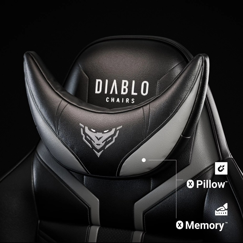 Gamer szék műbőr Normal Size, fekete-szürke: Diablo X-Ray 2.0