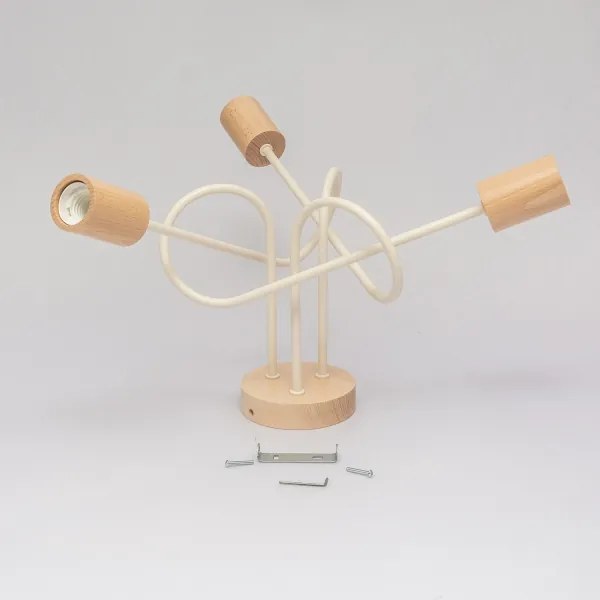 Felületre szerelt csillár OXFORD 3xE27/15W/230V fenyő/krémszínű