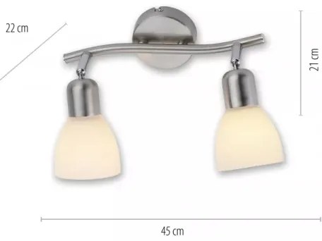 JUST LIGHT. 11952-55 - KARO spotlámpa 2xE14/40W/230V matt króm