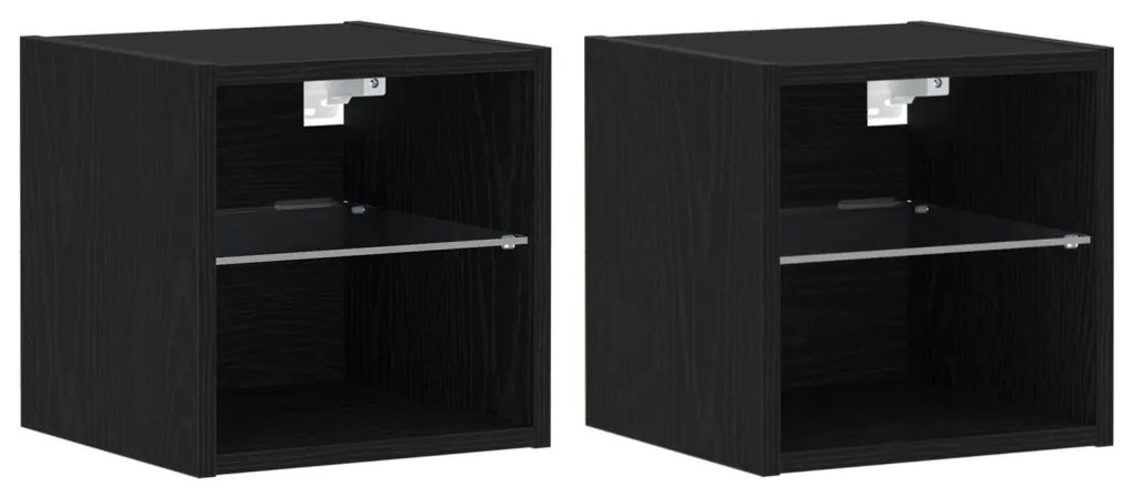 LED TV szekrény 2 db Fekete tölgy 30x28,5x30 cm Mérnöki fa