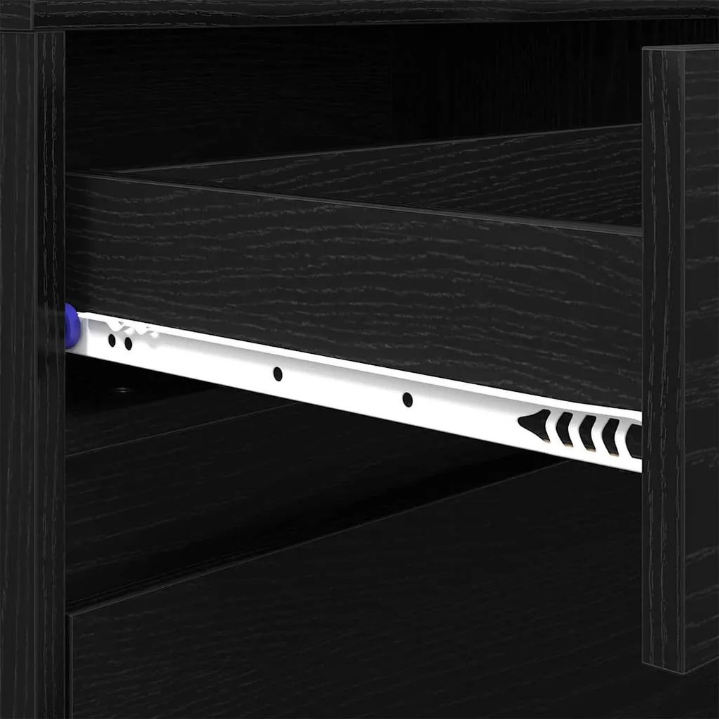 TV szekrény fiókkal Fekete 182 x 34 x 50 cm Faanyag