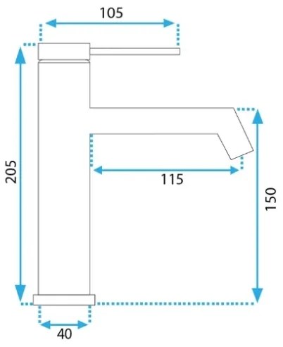REA-B5316 - FOSS mosdócsaptelep, 20,5 cm, szálcsiszolt arany