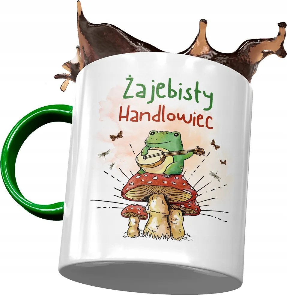 Zöld Bögre Kereskedőnek Békás Ajándék Nyomtatott Fotóval