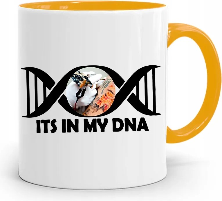 Tetoválóknak Tetováló Bögre Sárga Ajándék fényképes nyomtatással