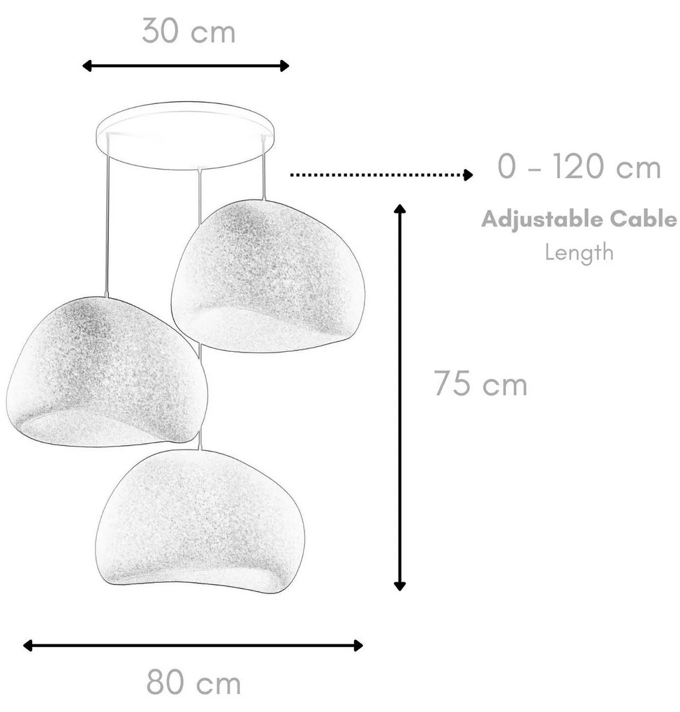 Függőlámpa - Wabi Sabi Claylights - Fekete
