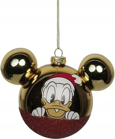 Disney karácsonyfadísz fülekkel díszített gömb, Donald motívum, Kurt Adler