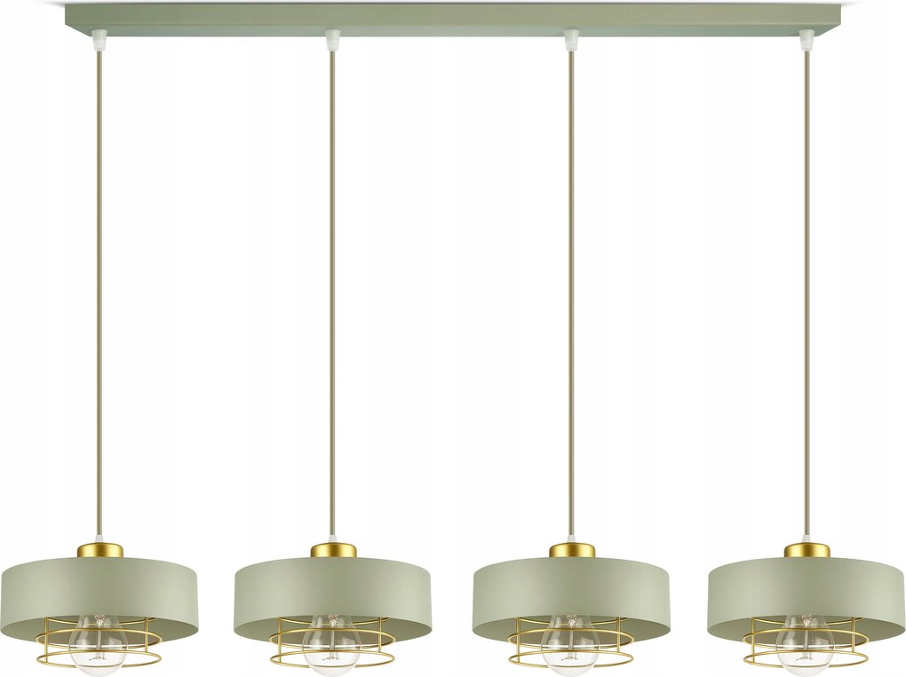 Nagy Mennyezeti Lámpa Függő Csillár Zsálya, Zöld 4xE27 Led 760-BZ4-SLW
