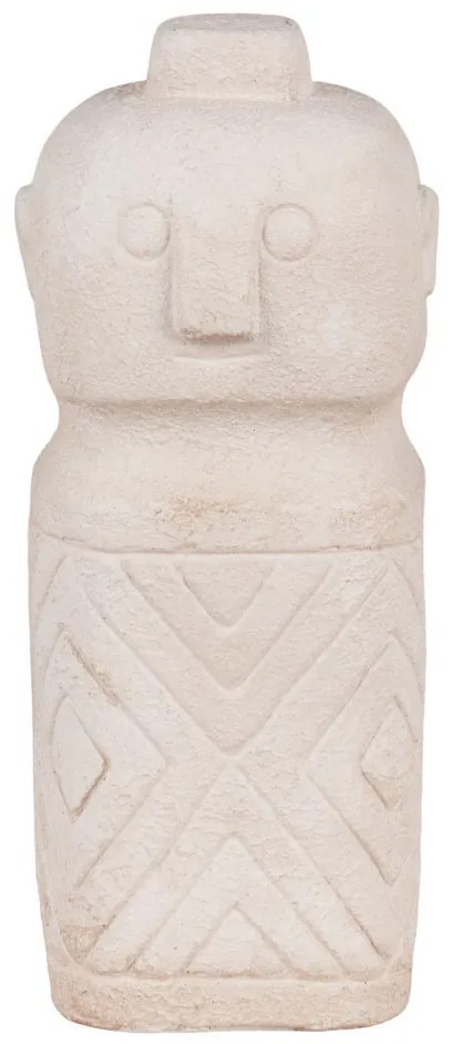 Asztali dekoráció, cement, bézs, 6,5x6,5x15 cm